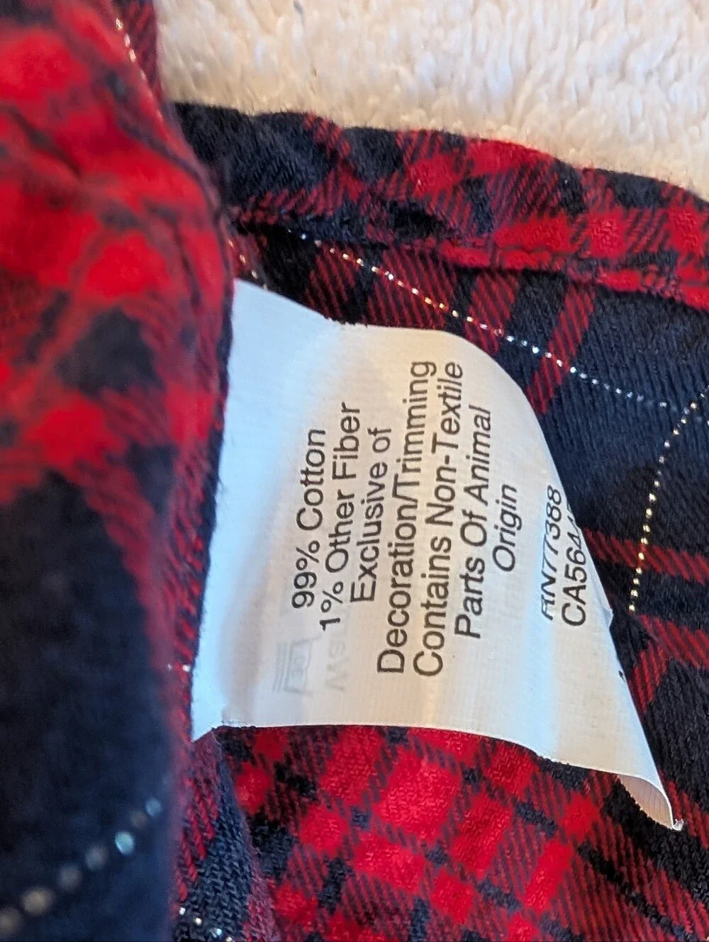 J.Crew Red Metallic Plaid Tunic Shirt Dress Flannel Long Sleeve Medium
